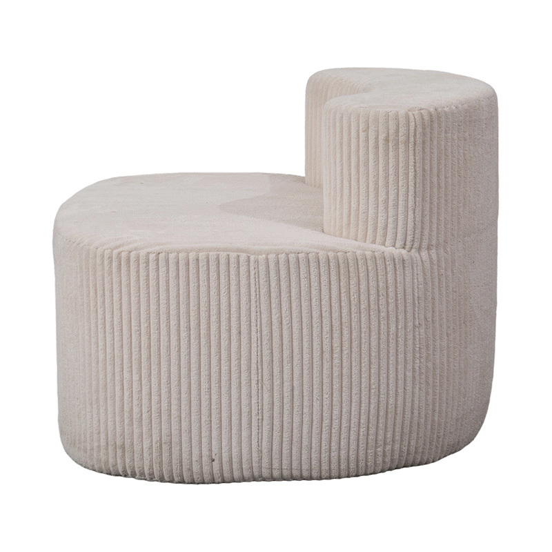 Açık Bej Fitilli Kadife Kavisli Sırt Destekli Tek Kişilik Kanepe Açık Bej Fitilli Kadife Kavisli Sırt Destekli Tek Kişilik Kanepe