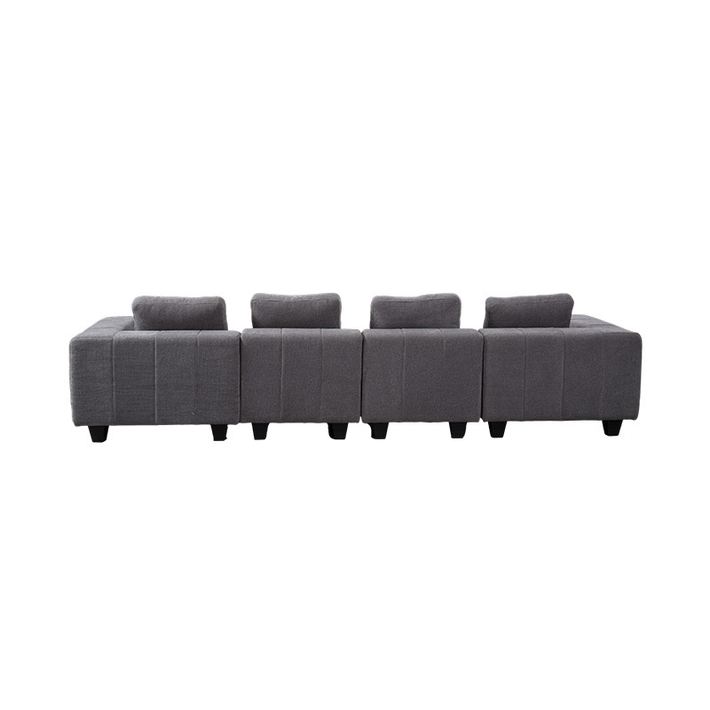 Açık Gri Kumaştan, Kare Minderli, Modern Minimalist Tarzda Büyük Modüler L Şekilli Kanepe Açık Gri Kumaştan, Kare Minderli, Modern Minimalist Tarzda Büyük Modüler L Şekilli Kanepe